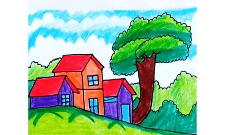 How To Draw A Landscape For Kids